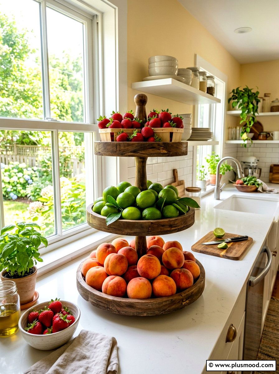Seasonal Fruit Display - 25 summer small kitchen decor ideas