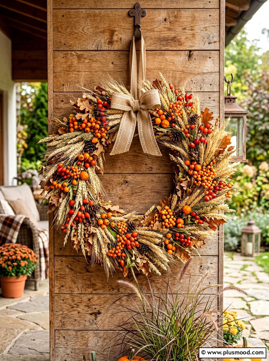 Seasonal Wreath - 25 end of summer patio refresh ideas
