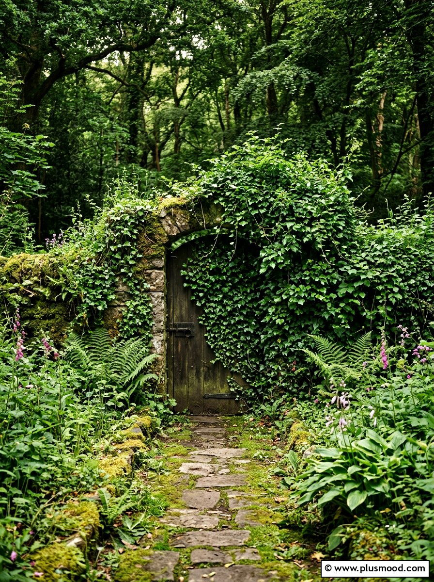 Secret Garden Gate Ivy Covered - 25 outdoor garden decor ideas with wooden gate