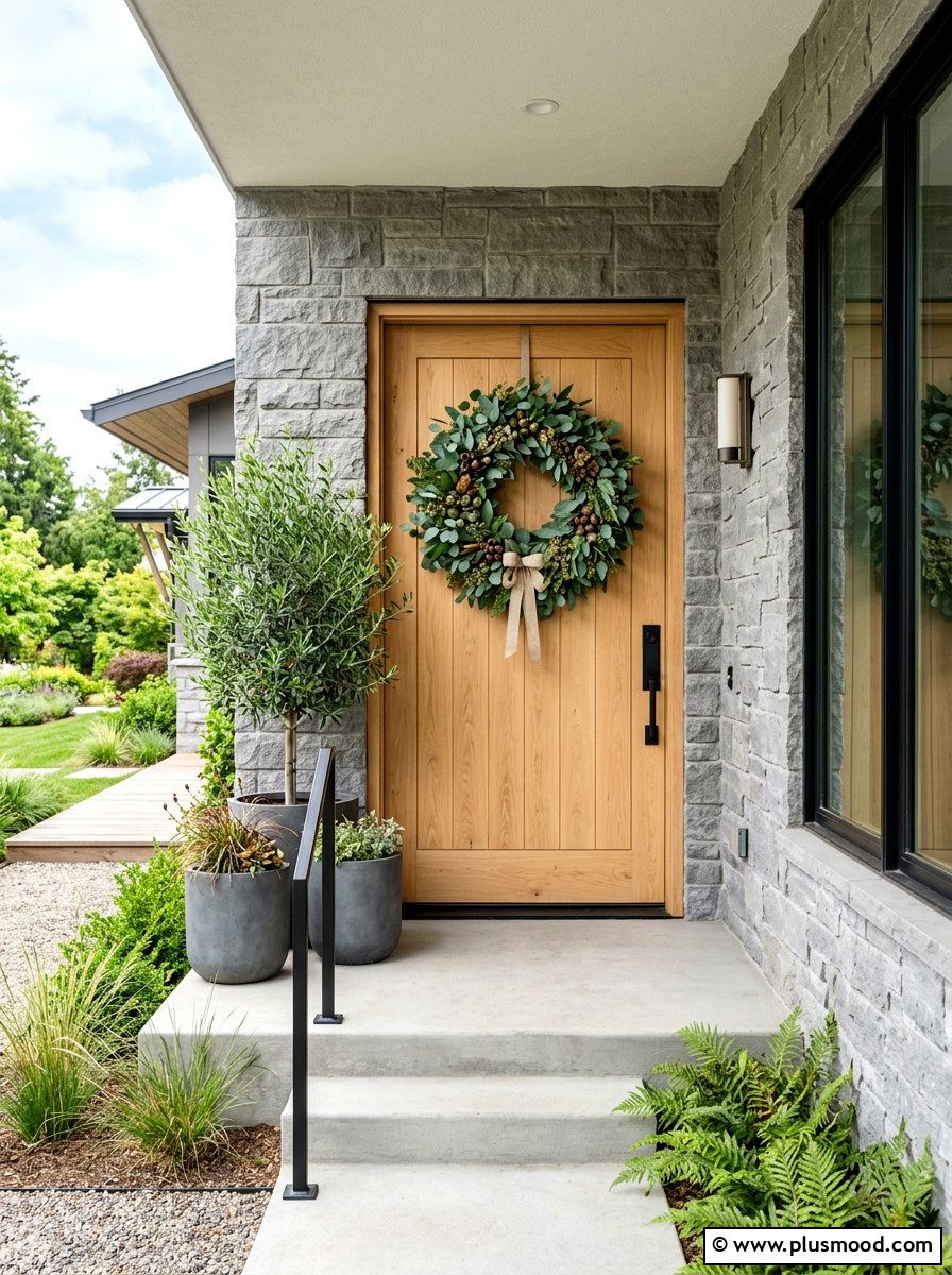 Seeded eucalyptus wreath - 25 summer front porch wreath ideas
