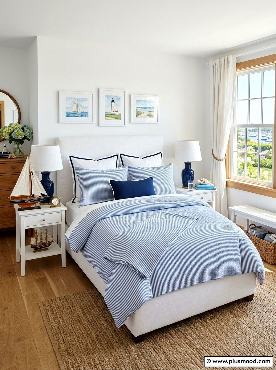 Seersucker Striped Bedding - 25 summer bedding ideas
