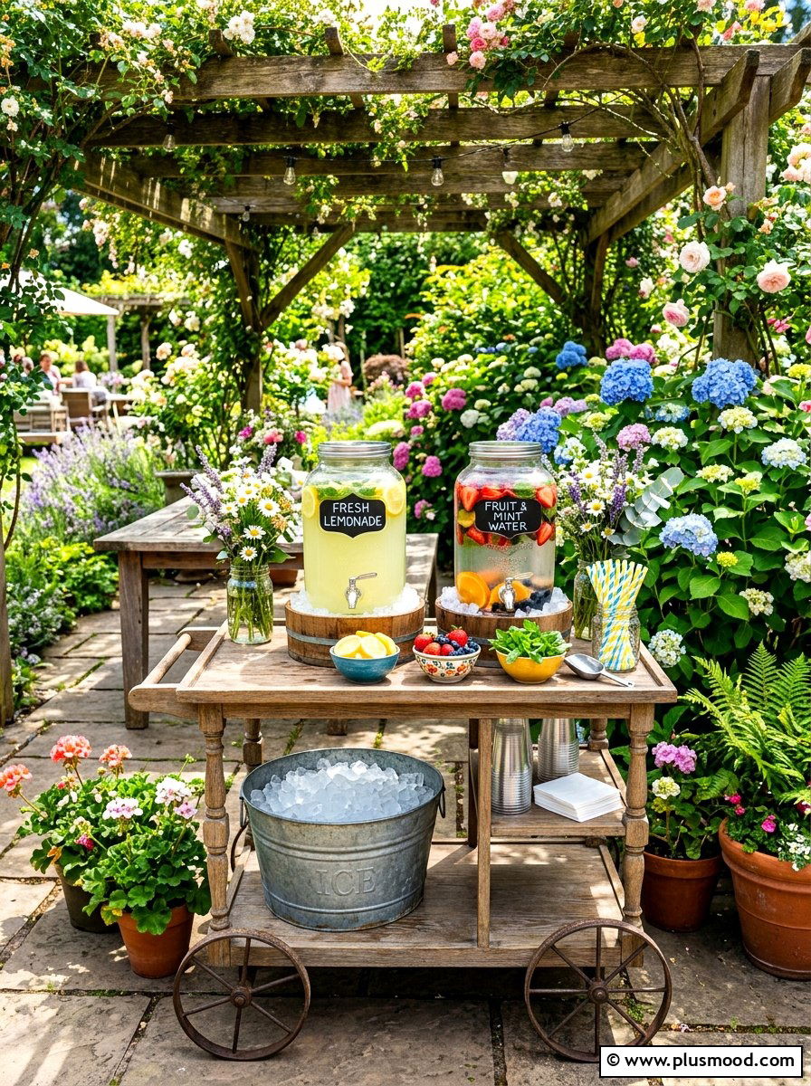 Self Serve Drink Station - 25 summer easy outdoor entertaining ideas