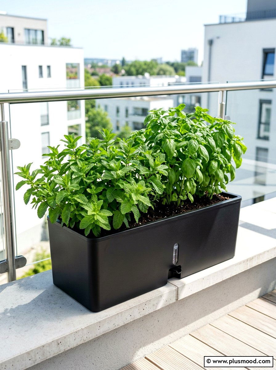 Self Watering Herb Planter - 25 summer balcony herb garden ideas