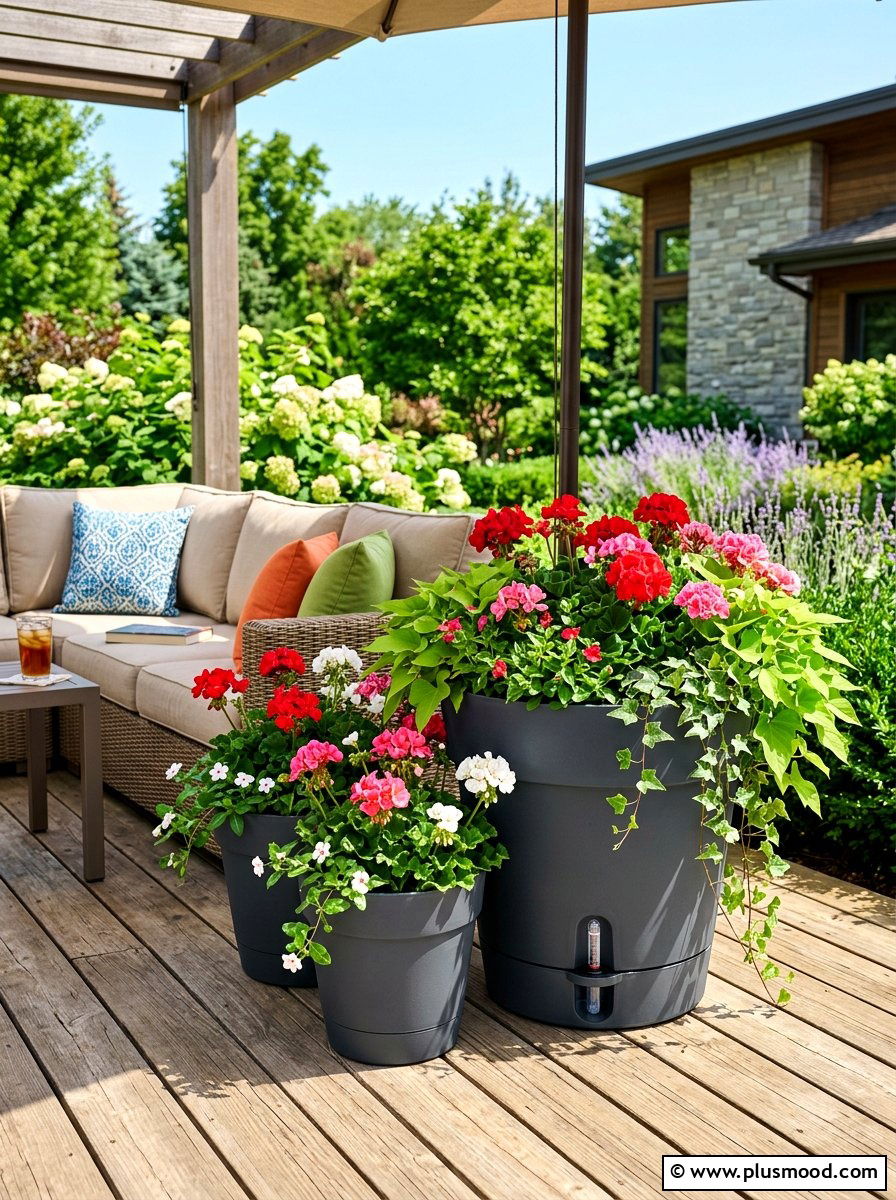 Self Watering Planter - 25 summer low maintenance garden ideas