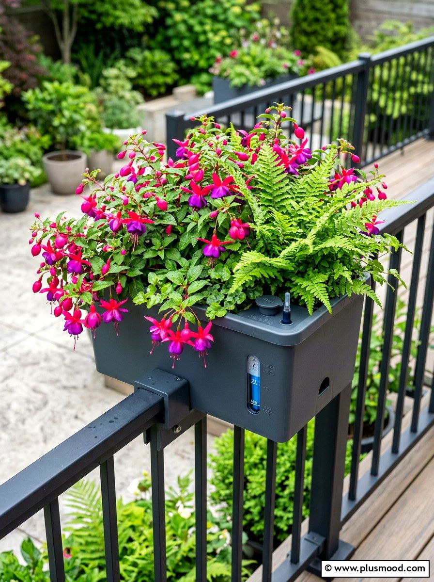 Self Watering Railing Box - 25 summer porch rail planter ideas