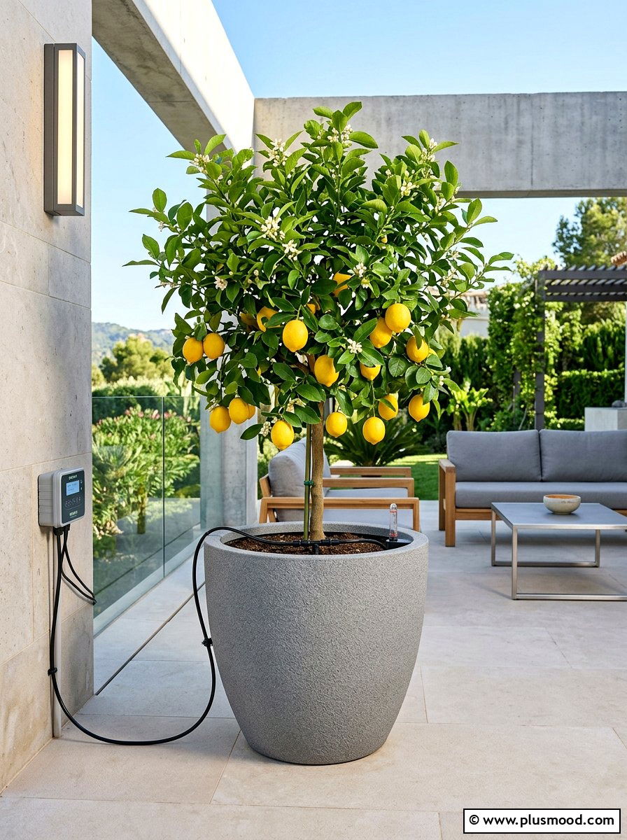 Self Watering Resin Planter - 25 summer lemon tree planter ideas