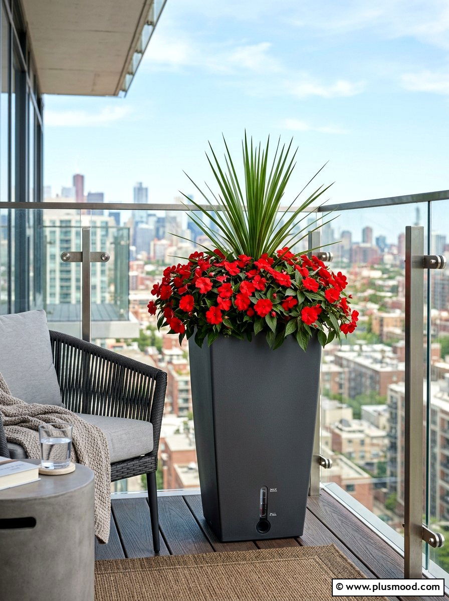Self watering tall planter - 25 summer tall planter ideas