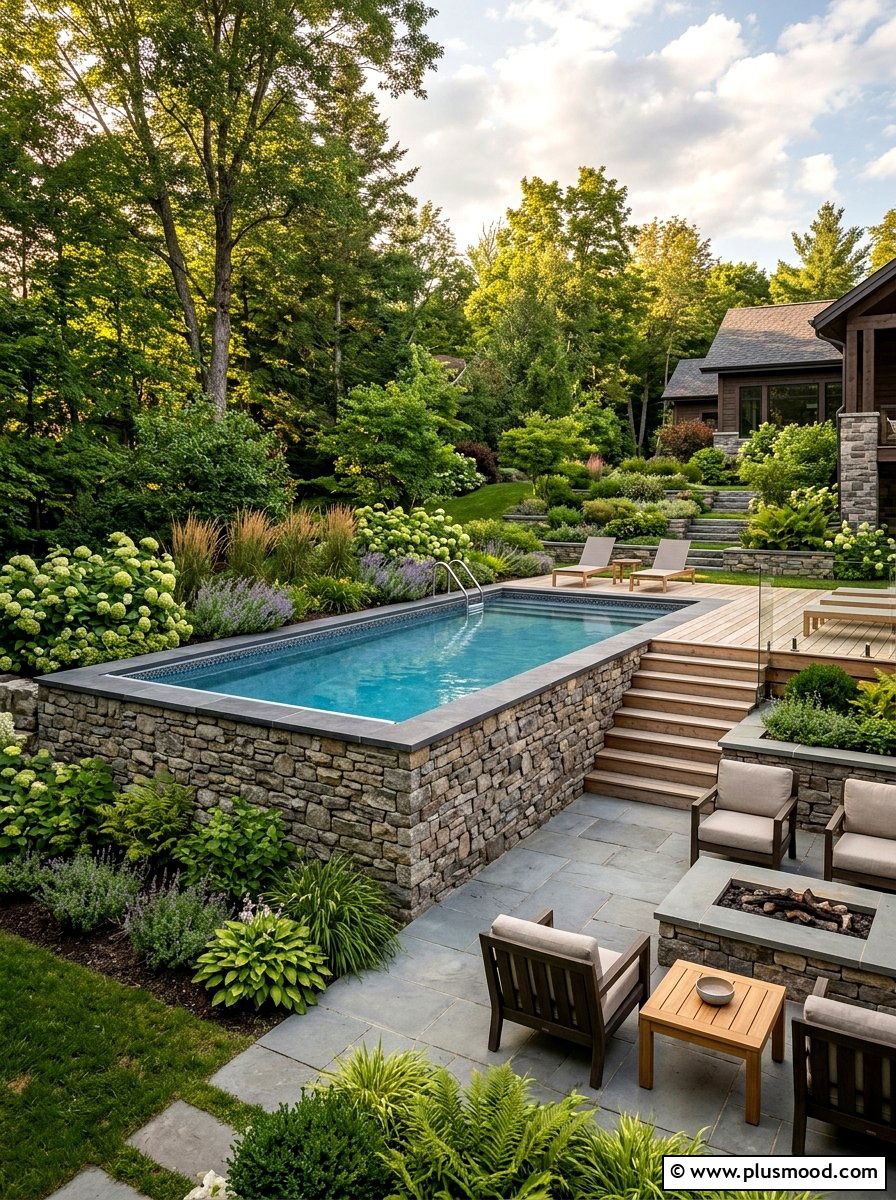 Semi Inground Pool - 25 small backyard ideas with pool