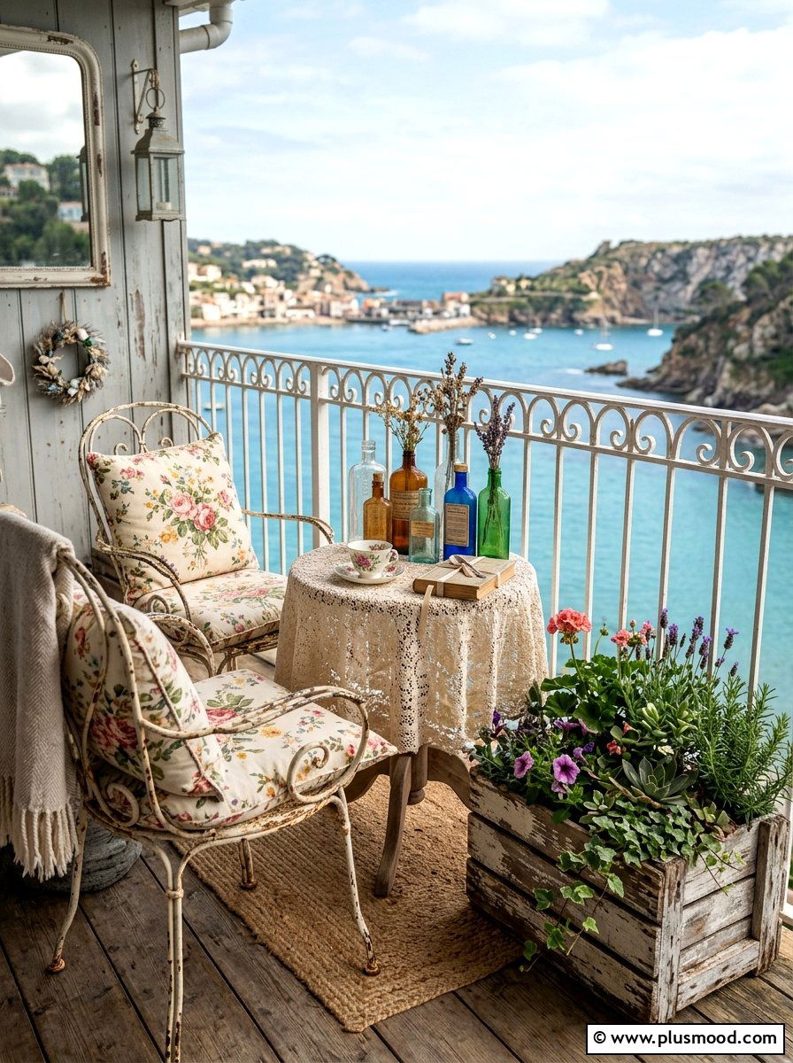 Shabby Chic Coastal Balcony - 25 summer coastal balcony ideas