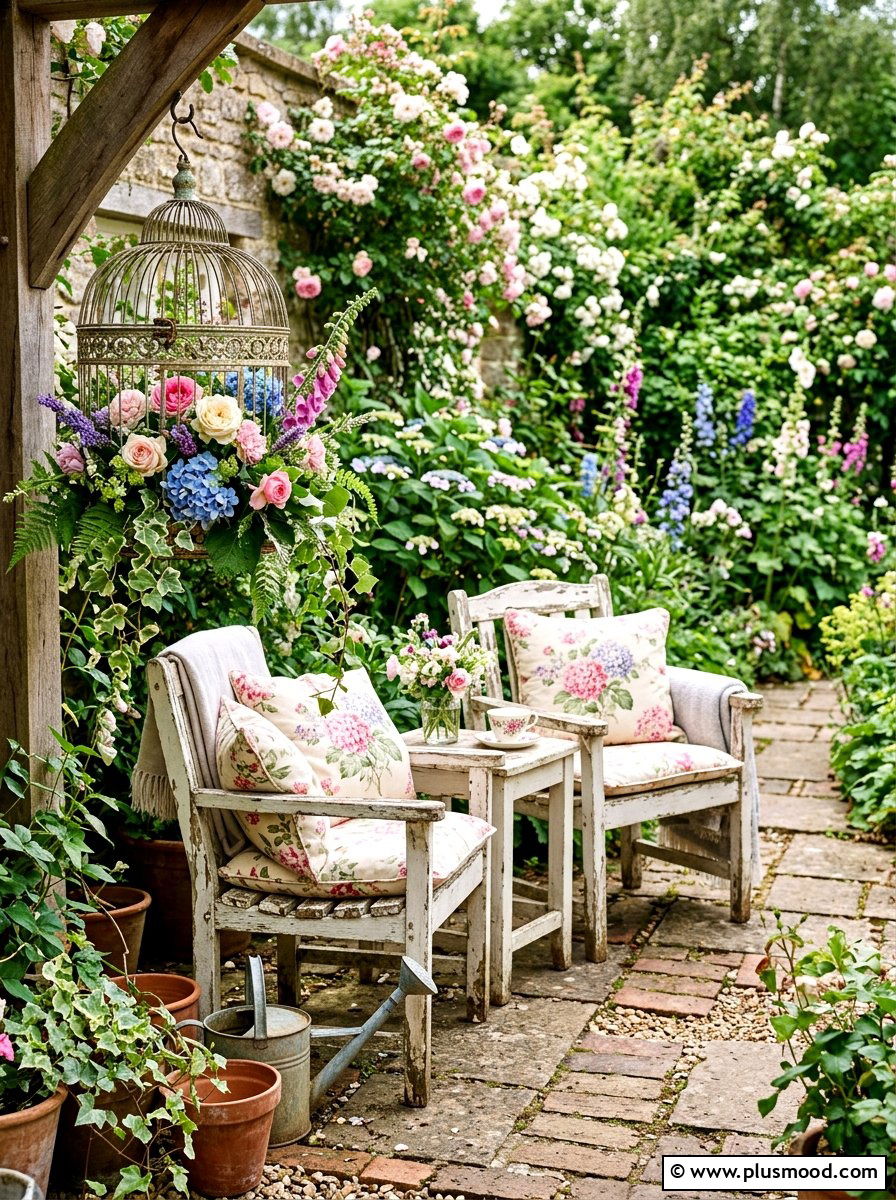 Shabby Chic Patio - 25 cheap summer home decor ideas