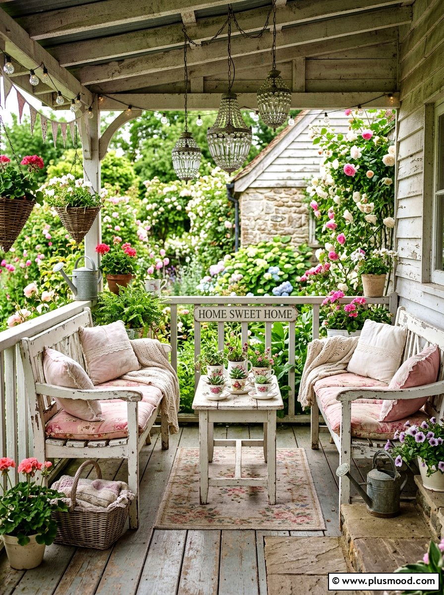 Shabby chic porch - 25 summer front porch styling ideas