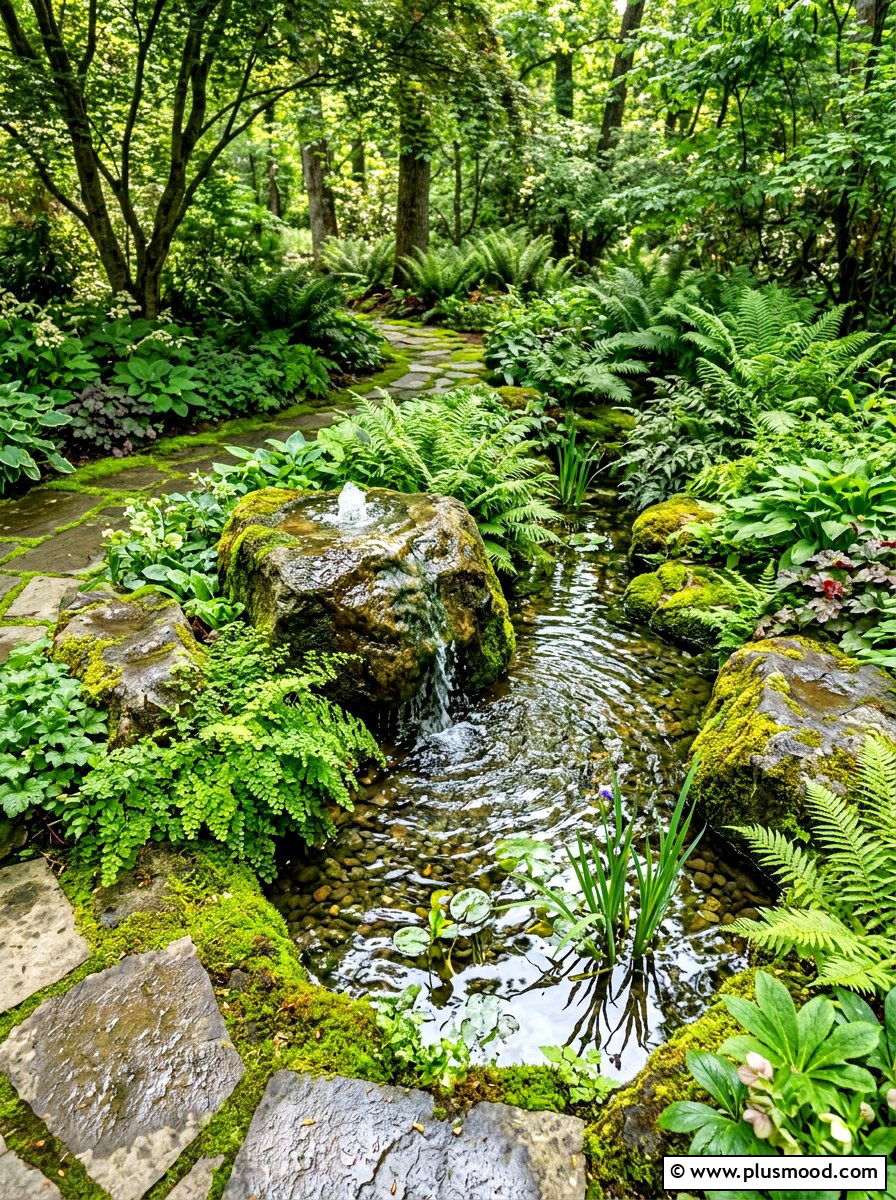 Shade Garden Water Feature - 25 summer shade garden ideas