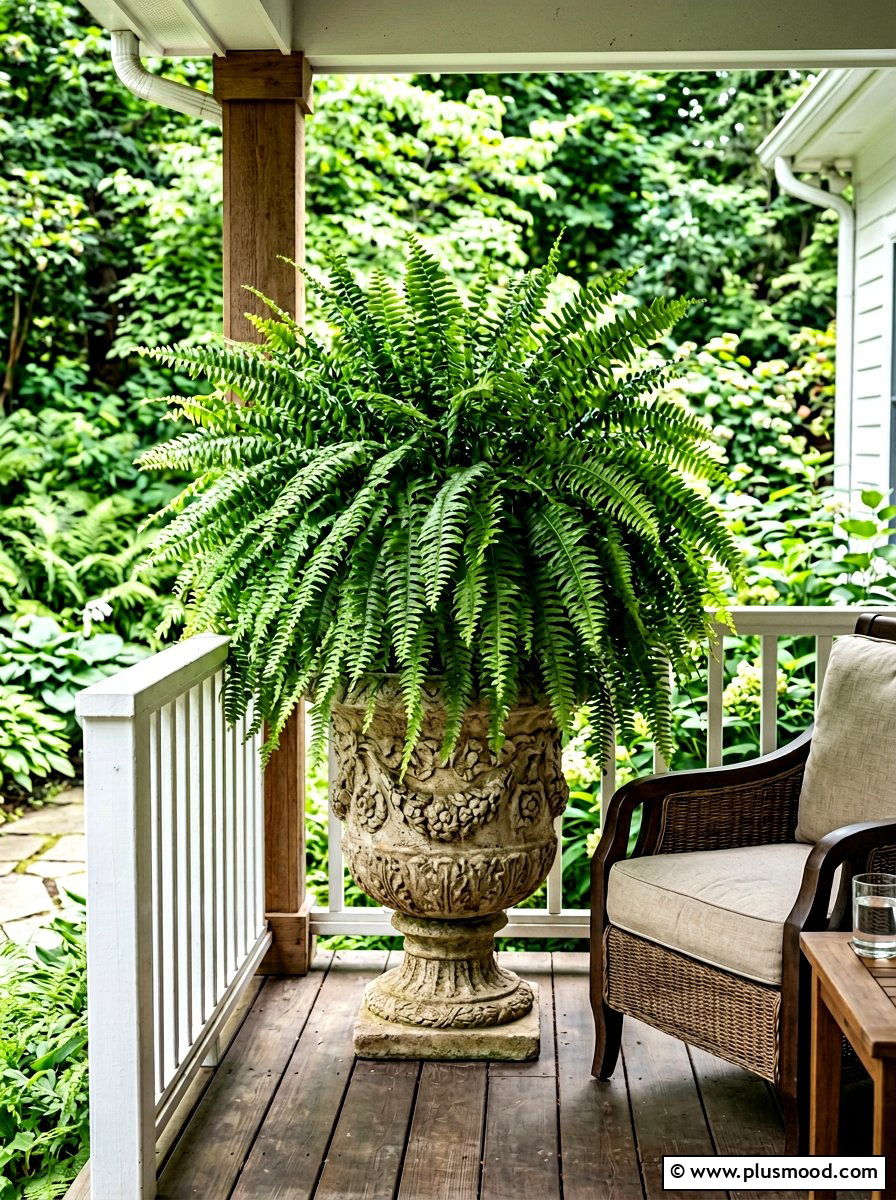 Shade Loving Fern Pot - 25 summer deck planter ideas