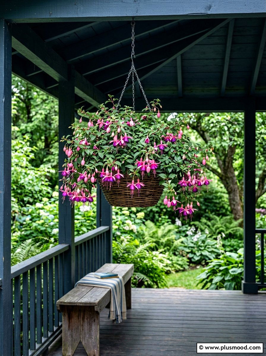 Shade Loving Fuchsia - 25 summer front porch flower ideas