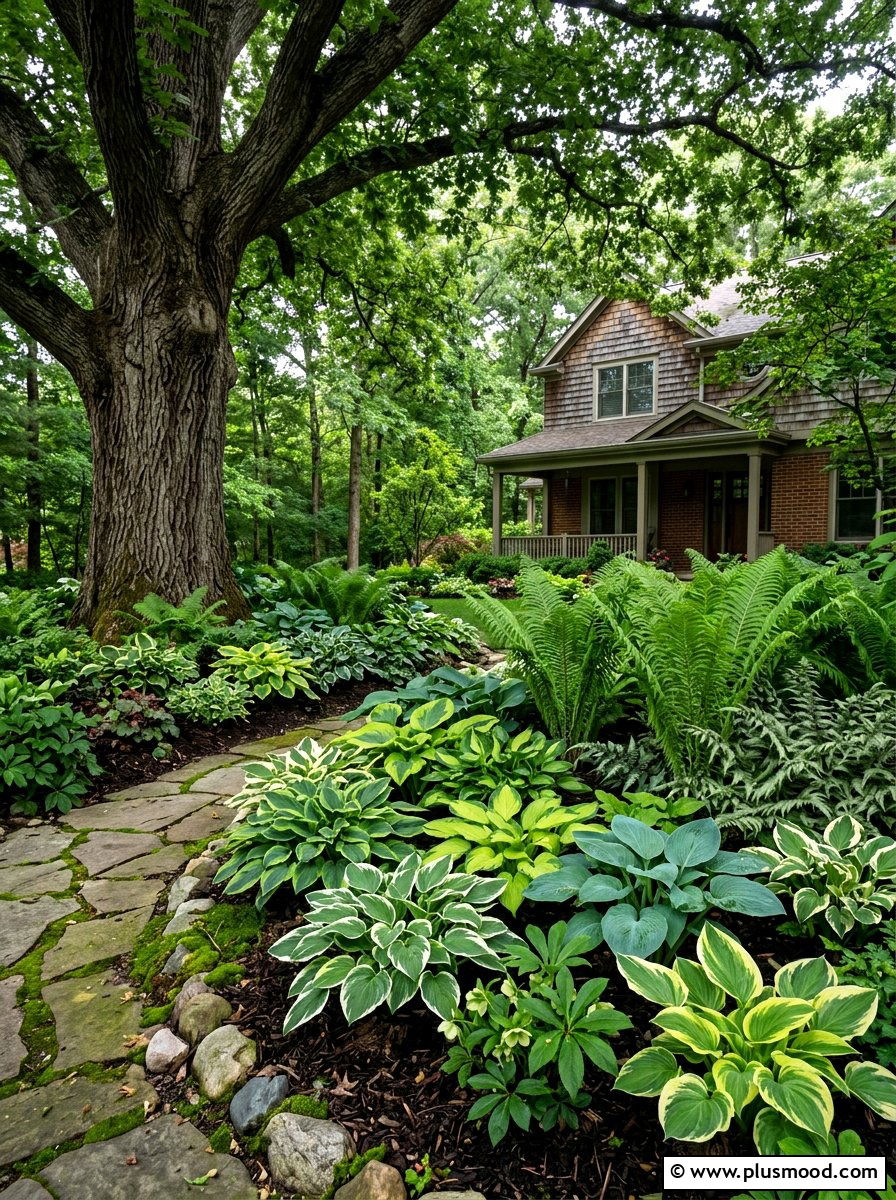Shade Loving Hostas Ferns - 25 summer front yard garden ideas