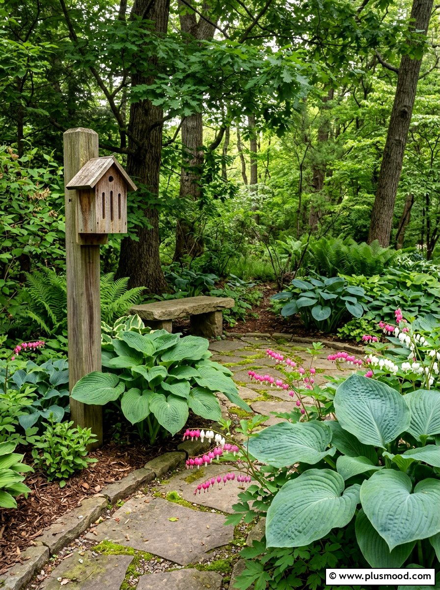 Shade garden space - 25 small backyard ideas with butterfly house