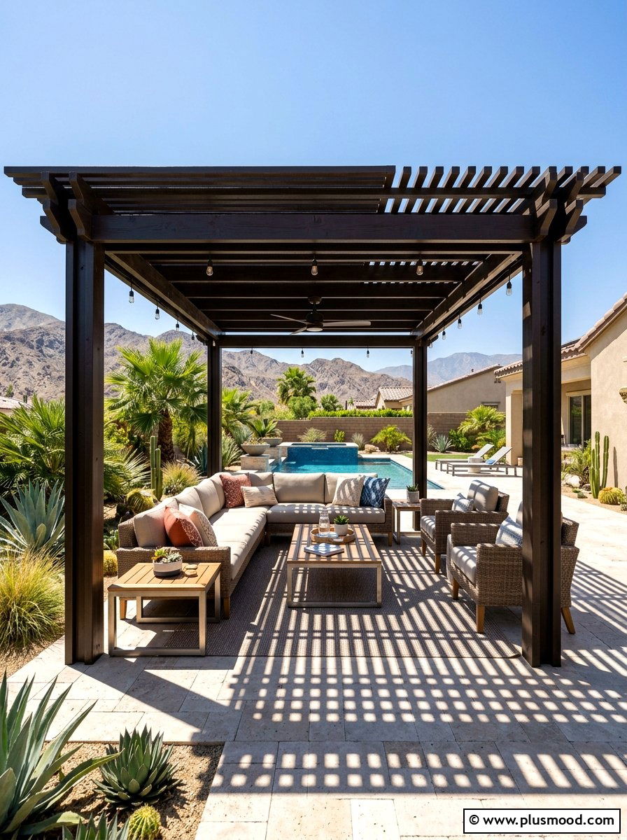 Shade structure for desert heat - 25 summer desert landscaping ideas