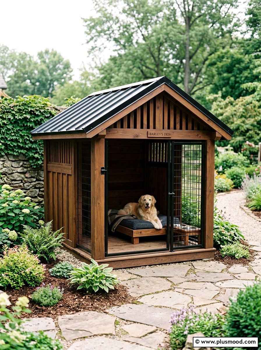 Shaded dog kennel - 25 small backyard ideas for dogs