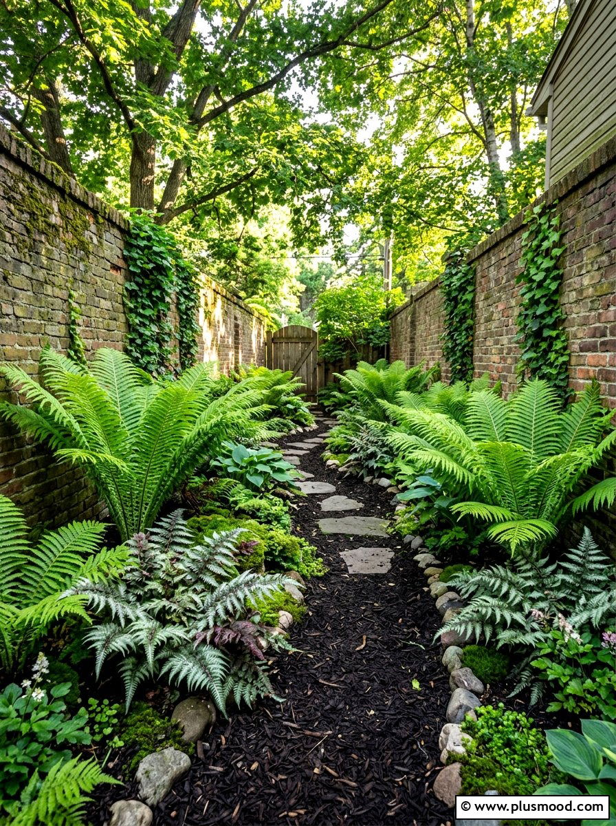Shady Fern Garden - 25 summer side yard garden ideas