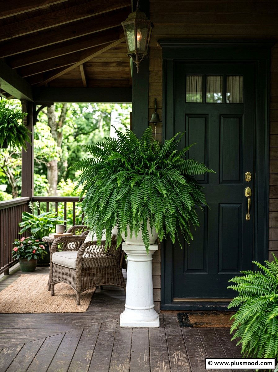 Shady Fern Porch Pot - 25 summer front door planter ideas