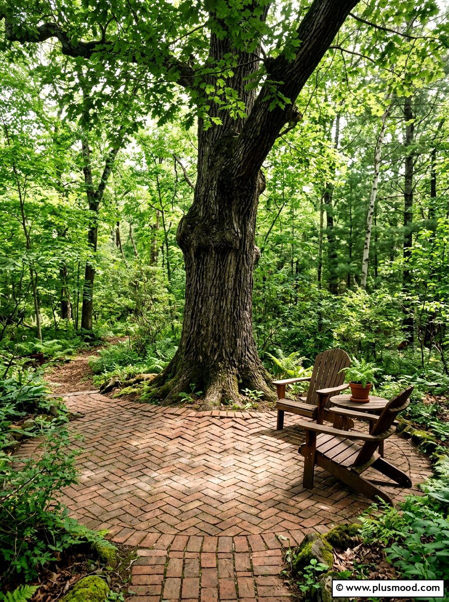 Shady Tree Brick Patio - 25 small backyard ideas with brick patio
