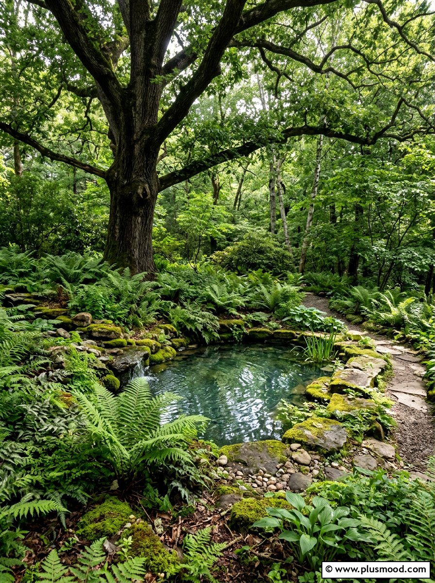 Shady fern pool garden - 25 pool landscaping ideas with native plants