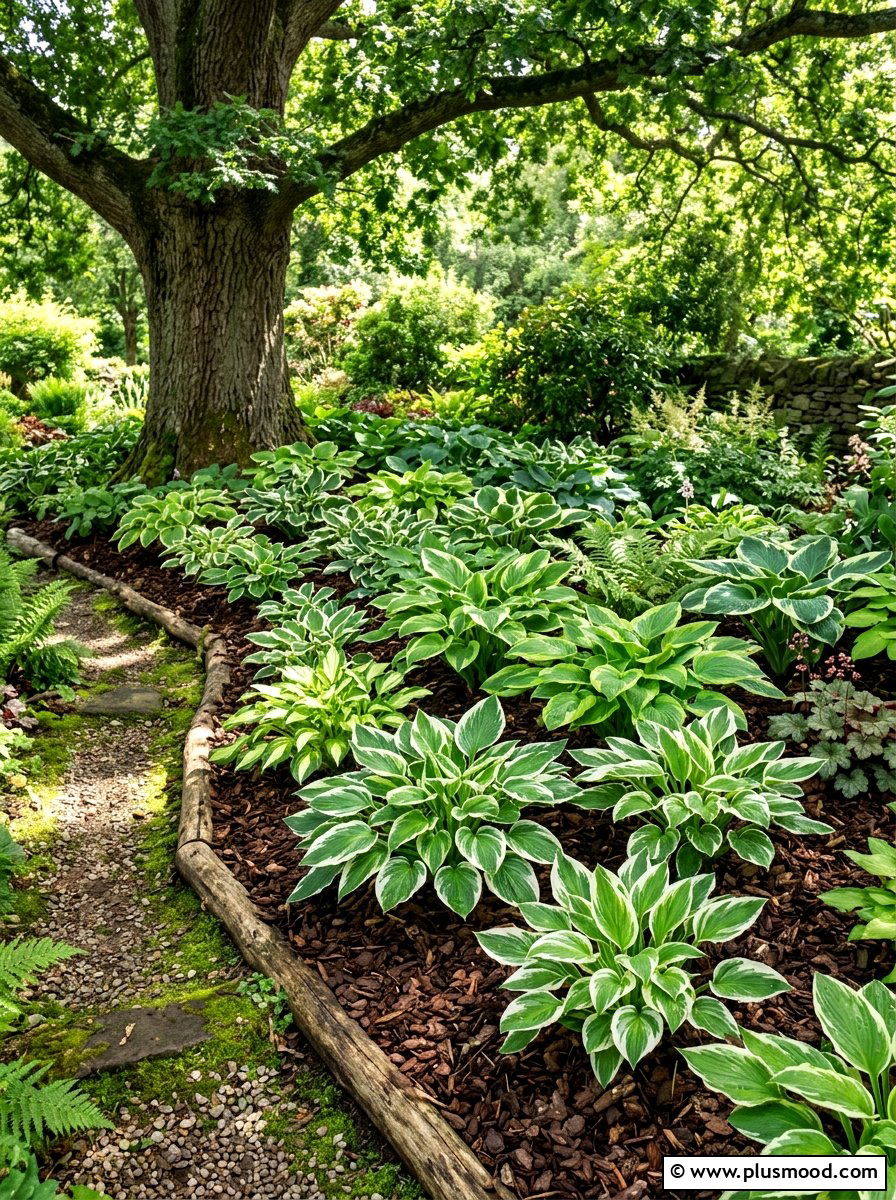 Shady hosta garden - 25 summer corner flower bed ideas