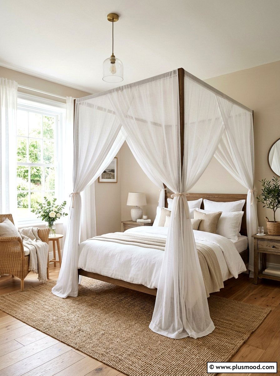 Sheer Canopy Bed - 25 summer boho decor ideas