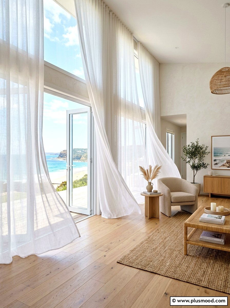 Sheer Curtain Living Room - 25 light summer living room ideas