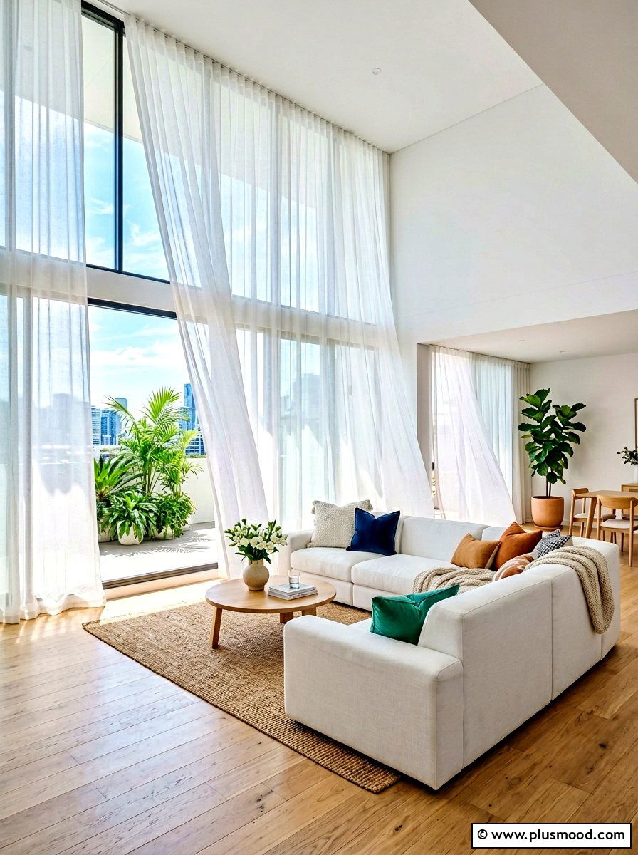 Sheer Curtains Living Room - 25 summer decor ideas for white living room