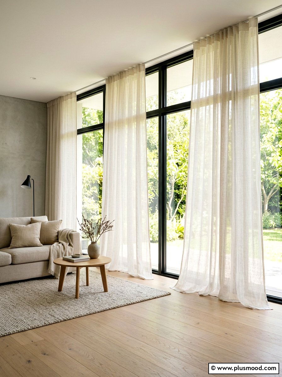 Sheer Linen Curtains - 25 summer home decor ideas
