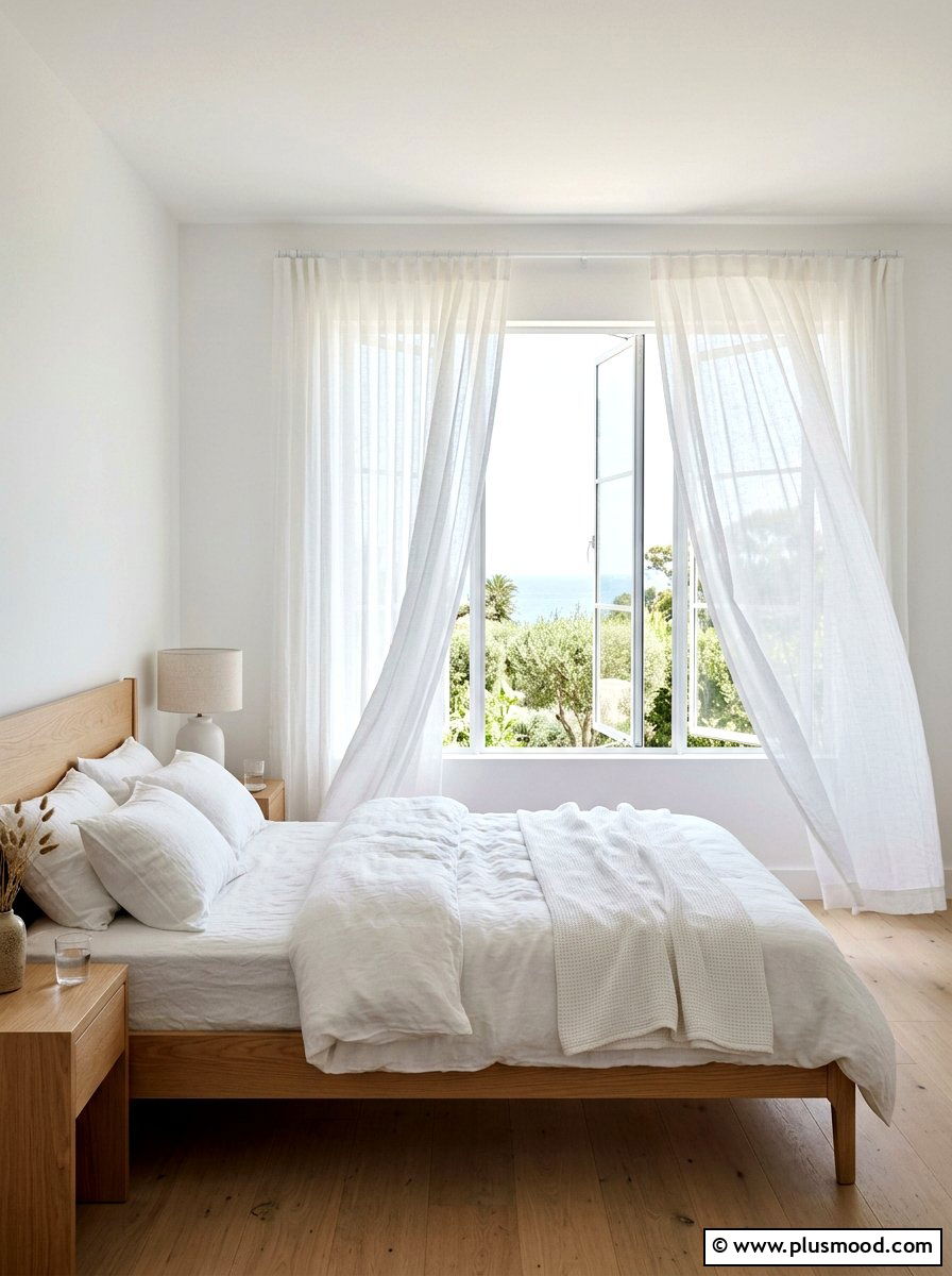 Sheer Linen Curtains - 25 summer room refresh ideas for bedroom
