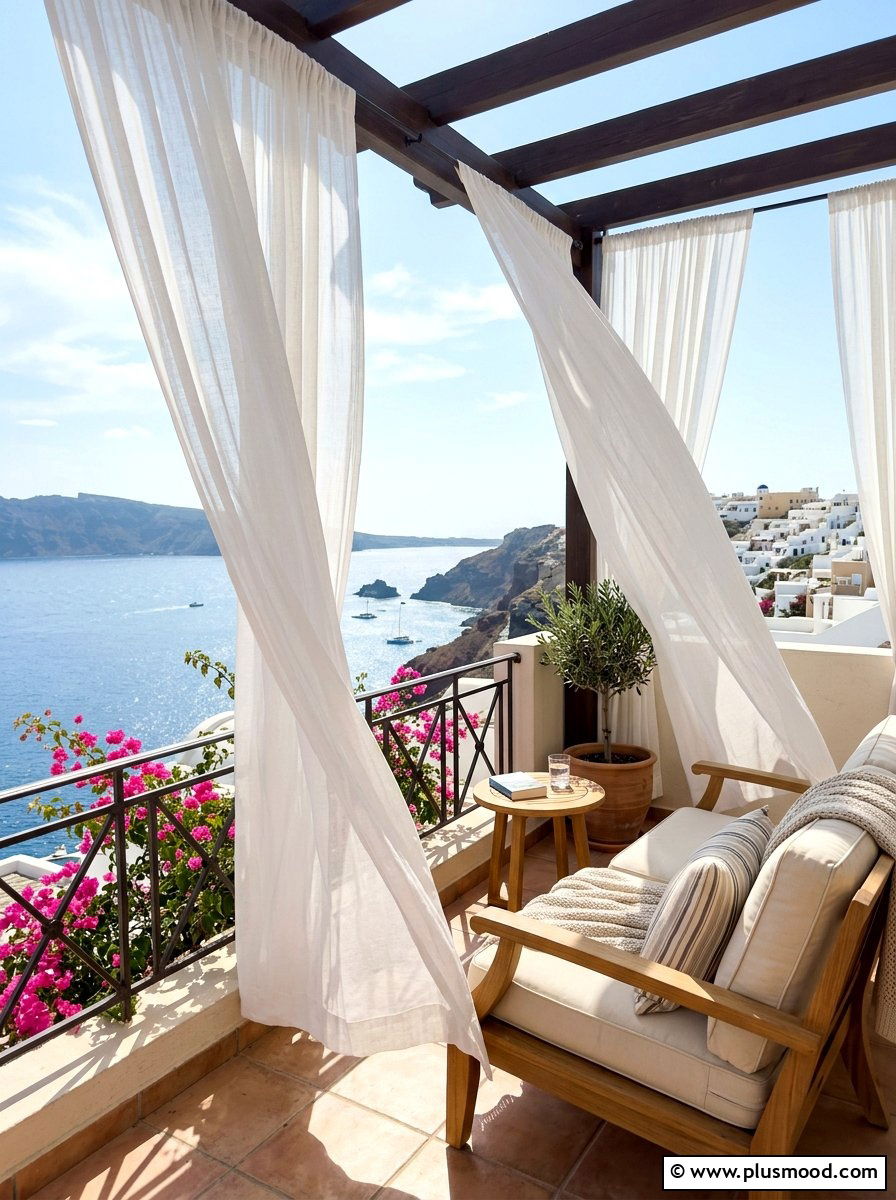 Sheer Outdoor Curtains - 25 summer balcony patio ideas