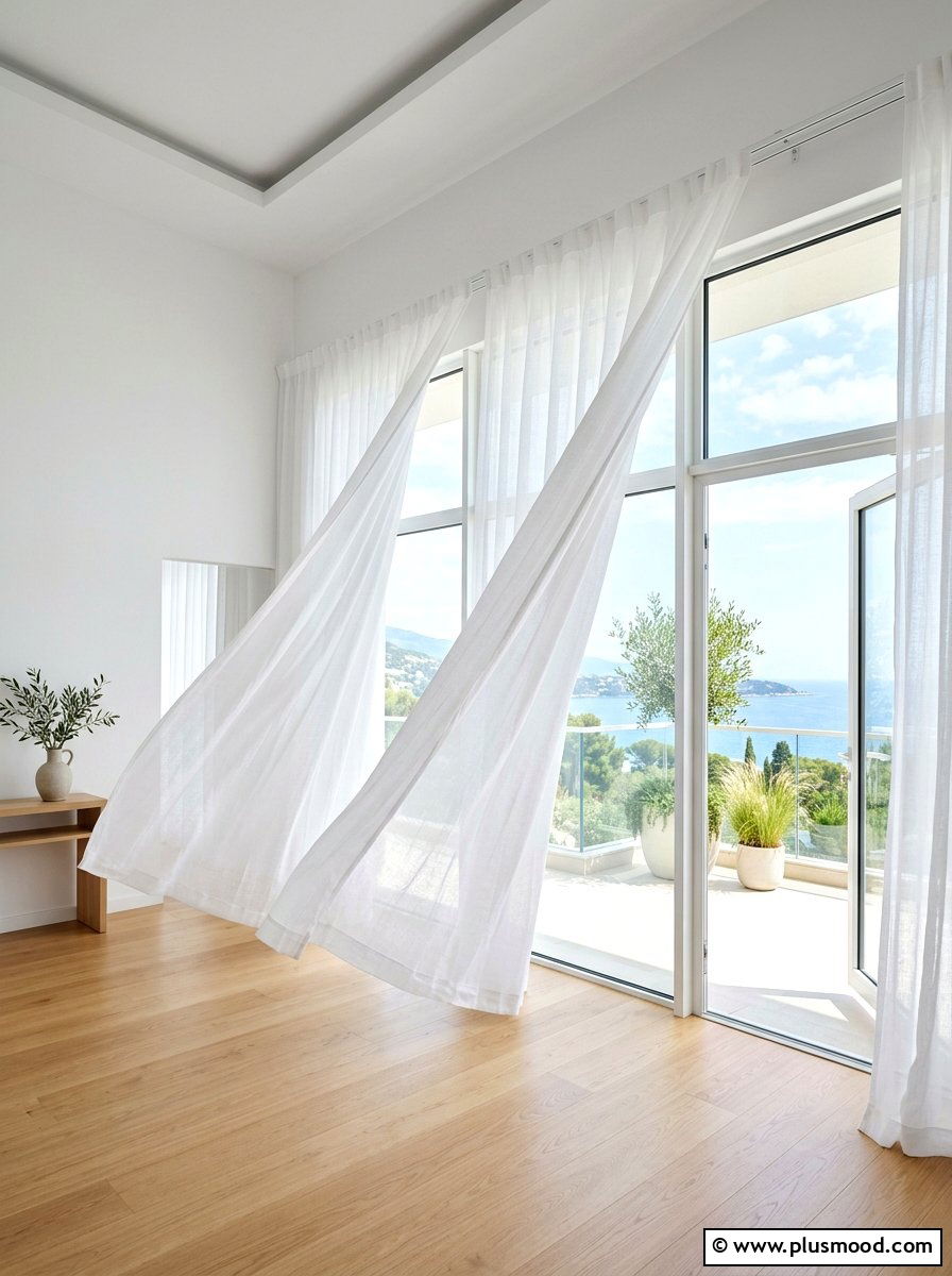 Sheer White Curtains - 25 summer decorating ideas for home