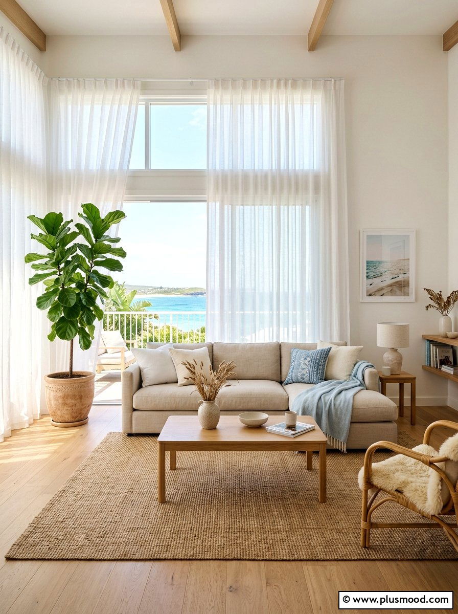Sheer White Linen - 25 summer curtains ideas for living room