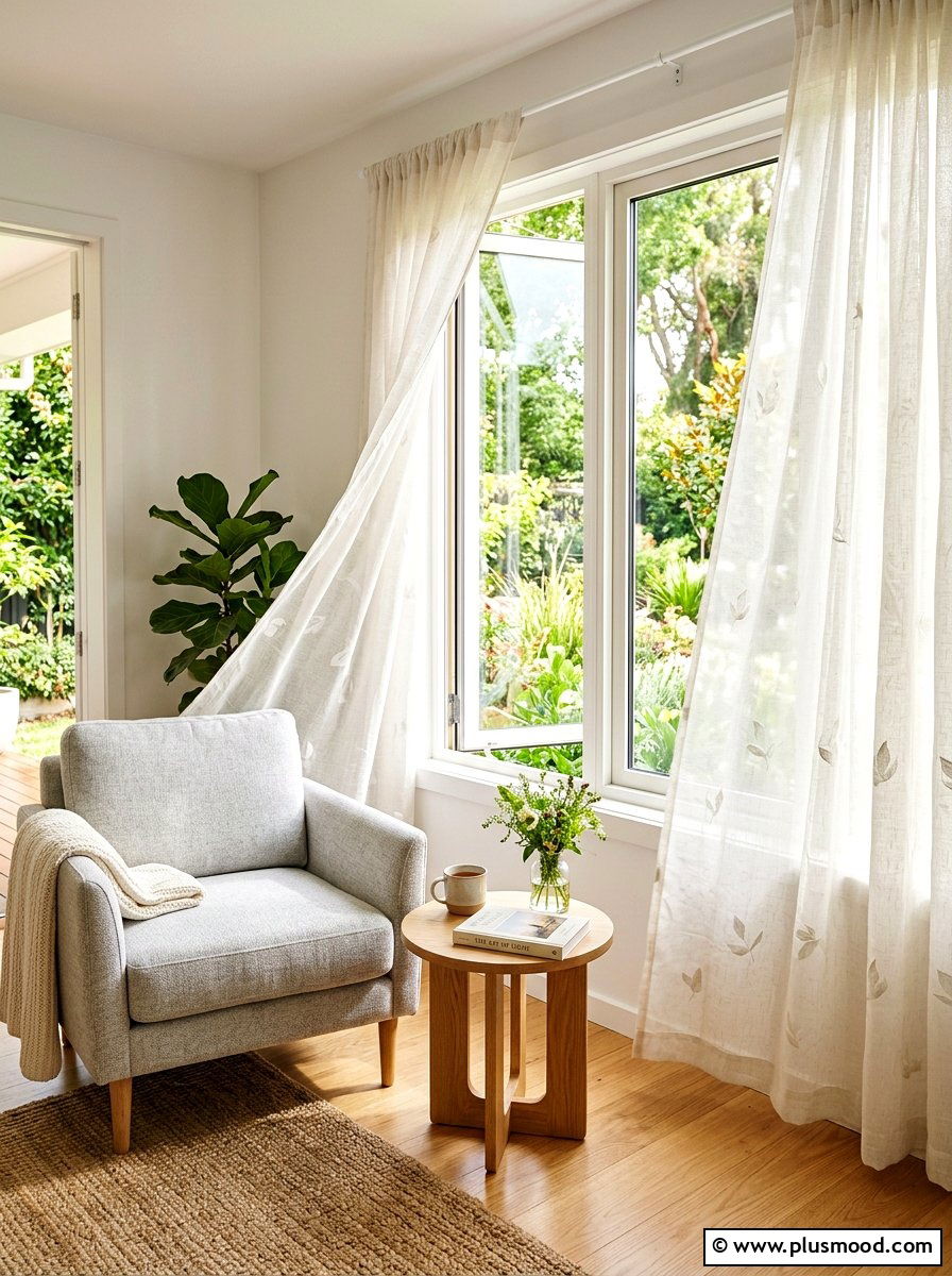 Sheer Window Curtains - 25 warm weather transition decor ideas