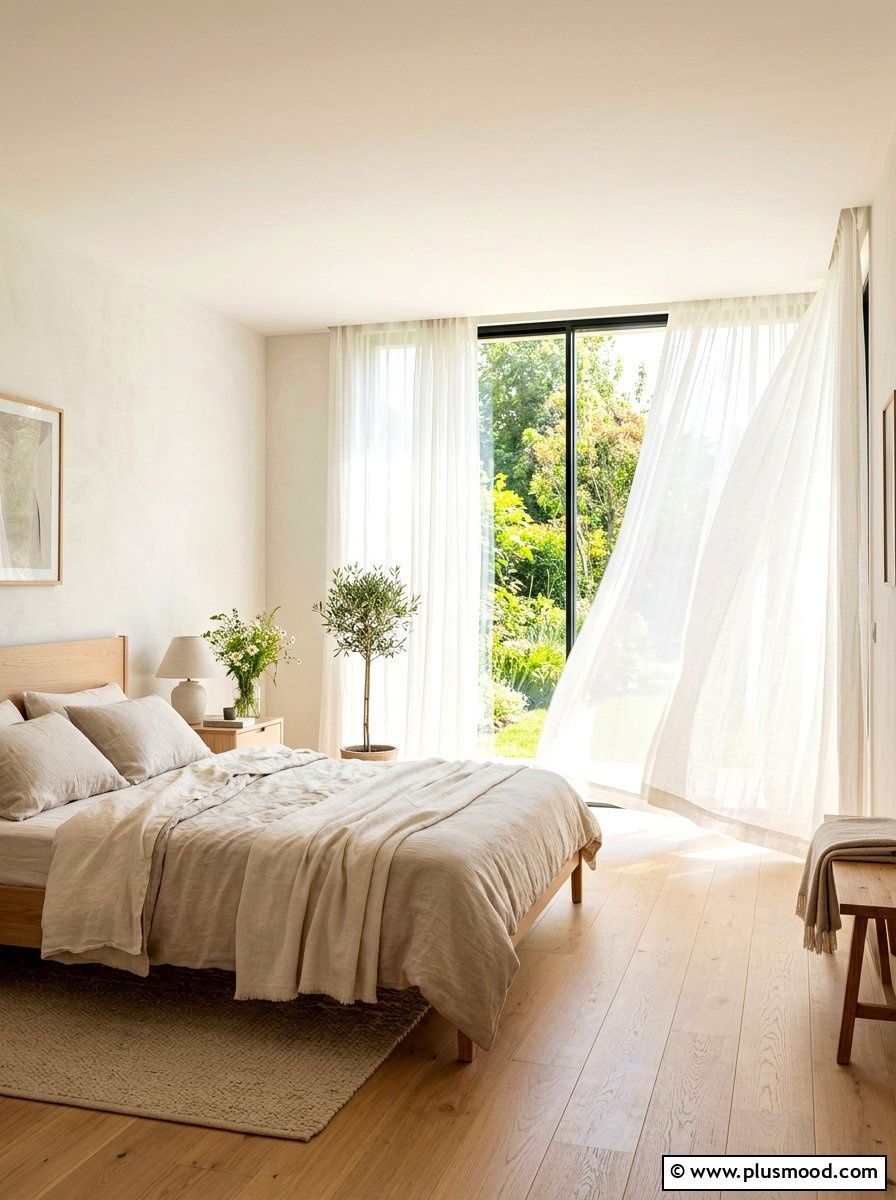 Sheer white curtains - 25 simple summer decorating ideas
