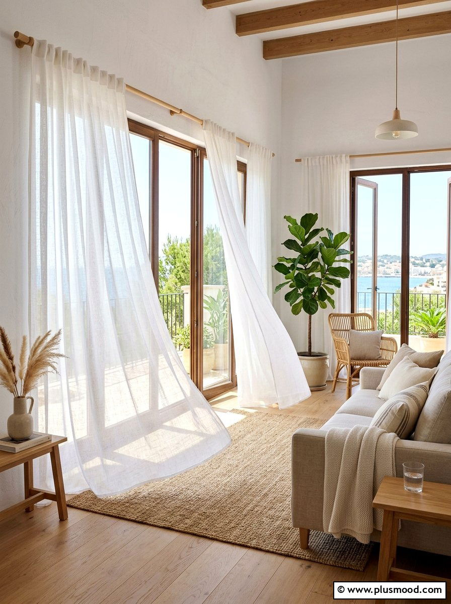 Sheer window curtains - 25 trending summer home decor ideas