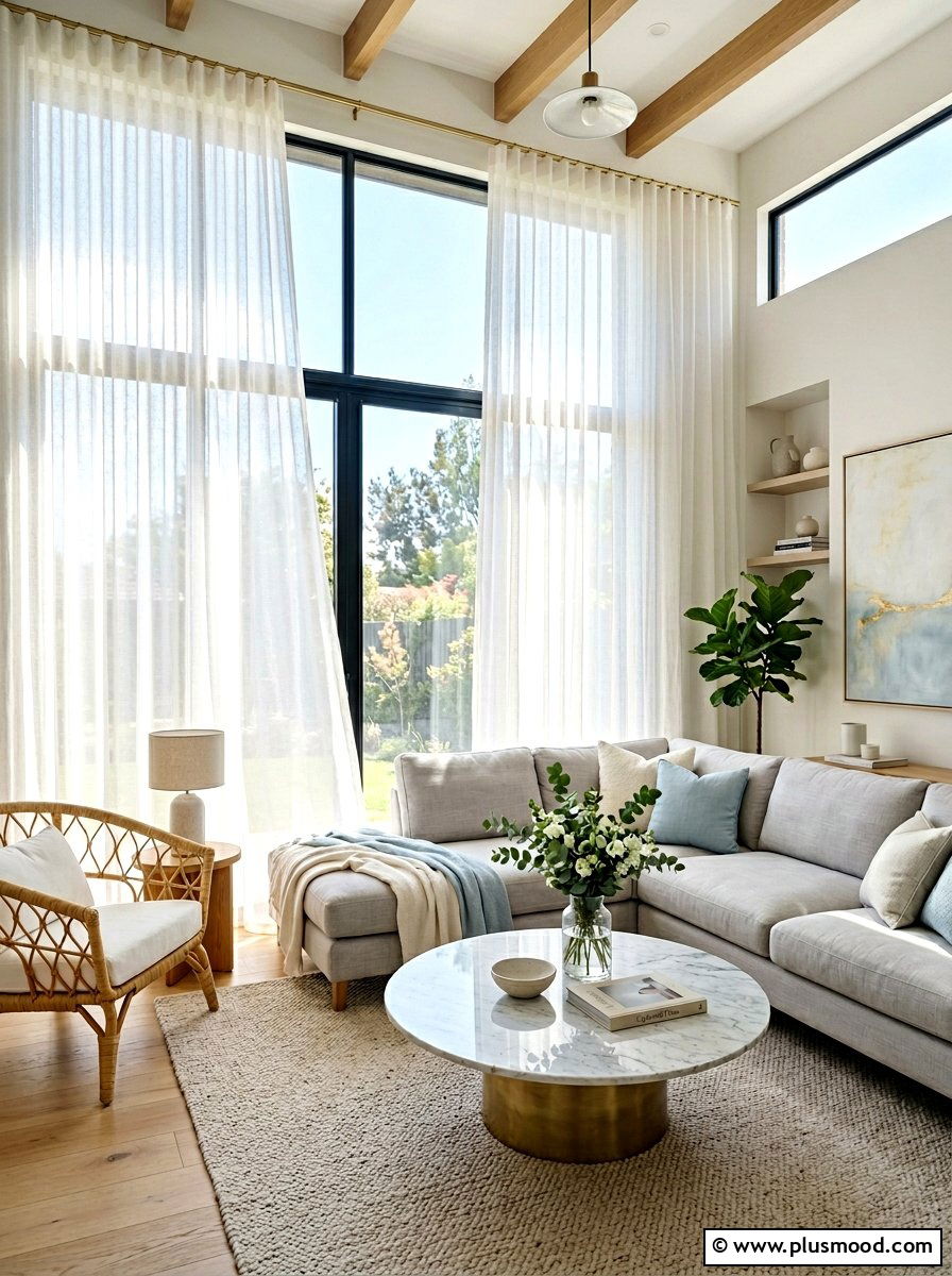 Sheer window treatments - 25 summer living room styling ideas