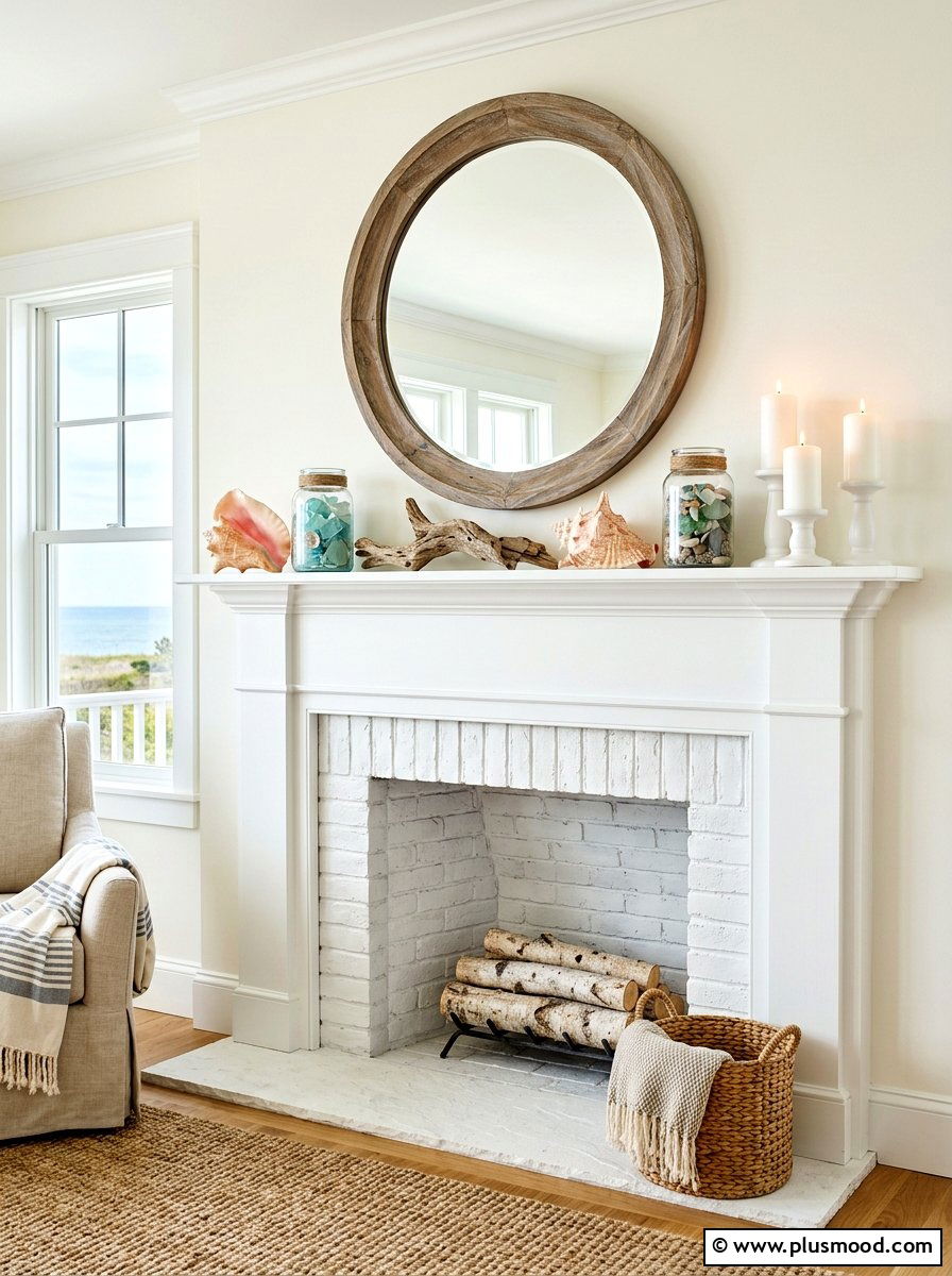 Shell Mantle Display - 25 last days of summer decor ideas
