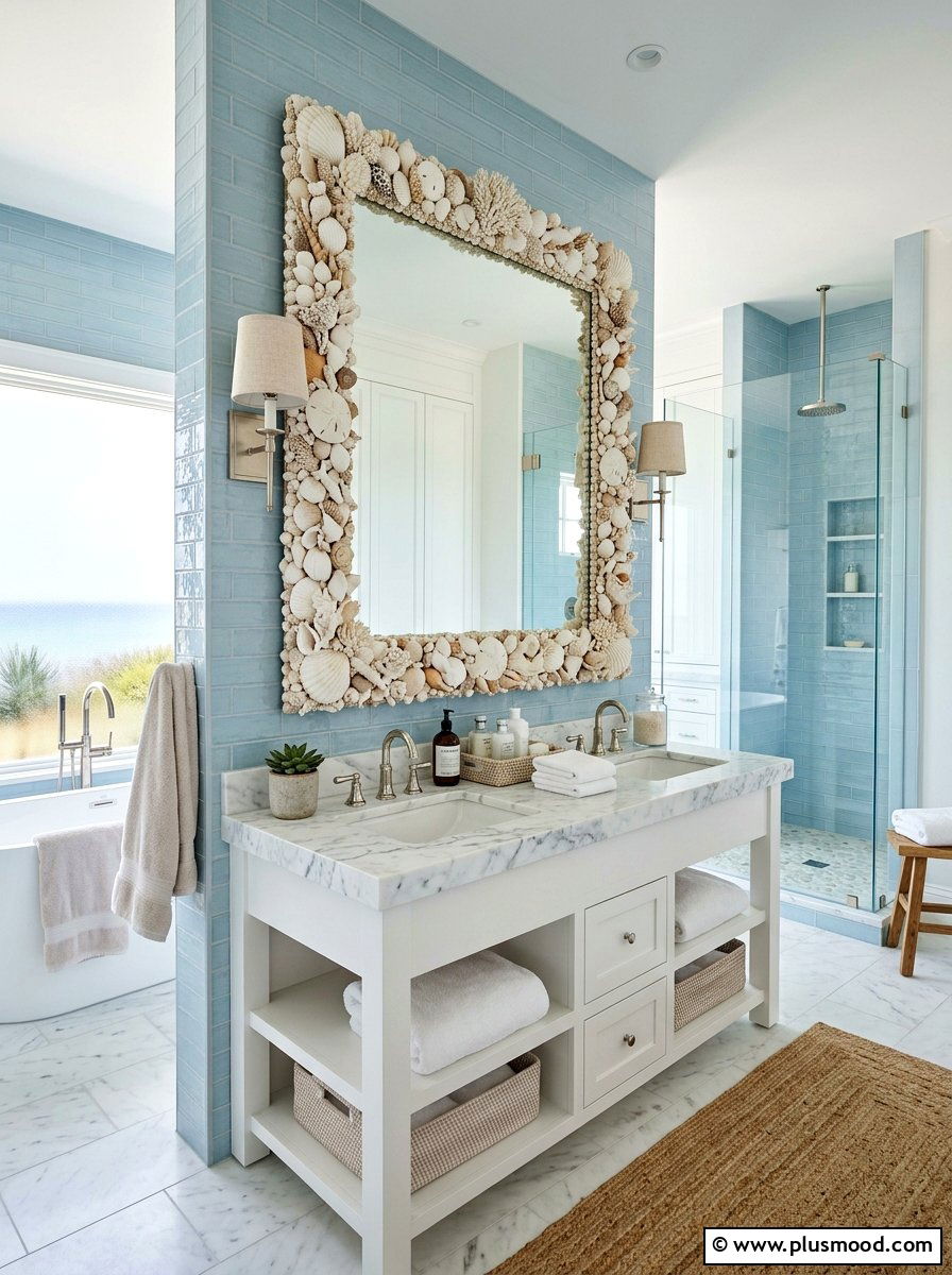 Shell Mirror Bathroom Decor - 25 summer wall decor ideas