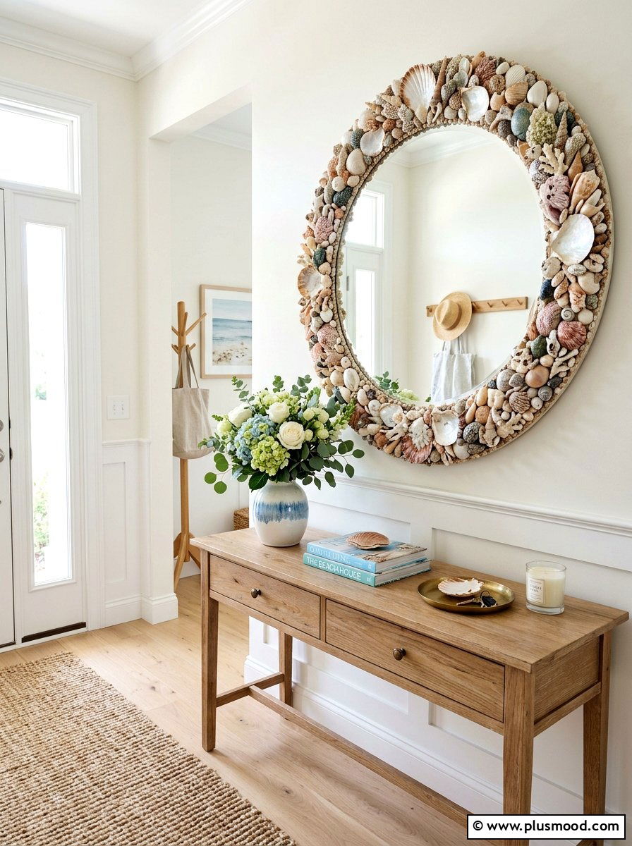 Shell mirror frames - 25 summer tropical home decor ideas