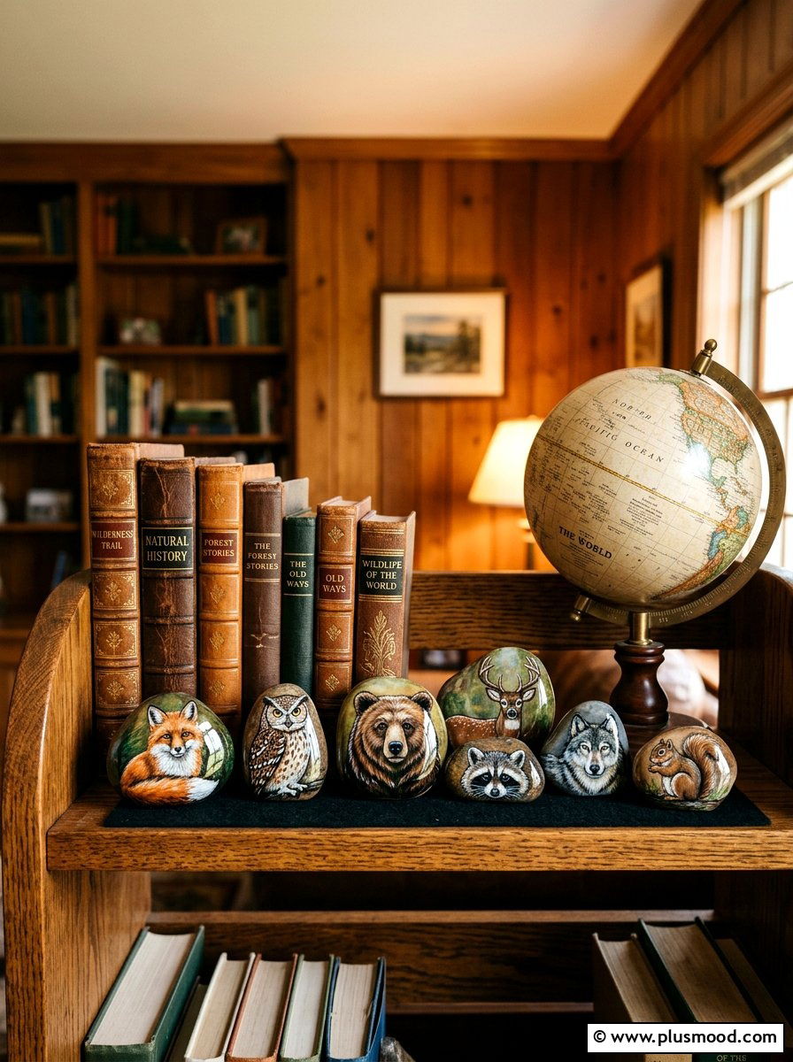 Shiny Animal Illustration - 25 painted rock ideas with metallic paint