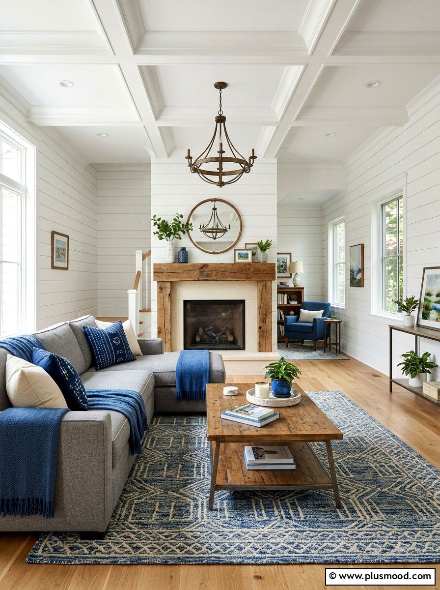 Shiplap Living Room Walls - 25 summer cottage living room ideas