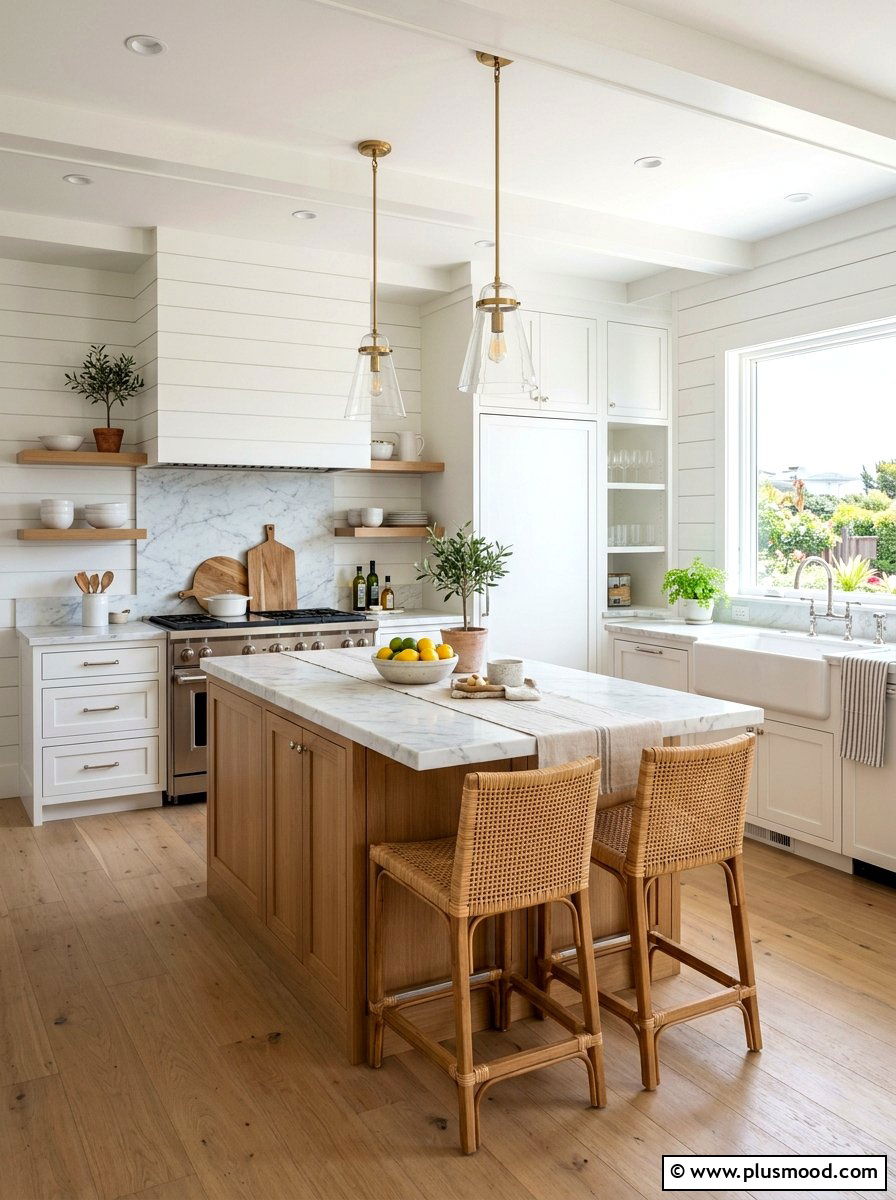 Shiplap Walls In Kitchen - 25 summer coastal kitchen ideas