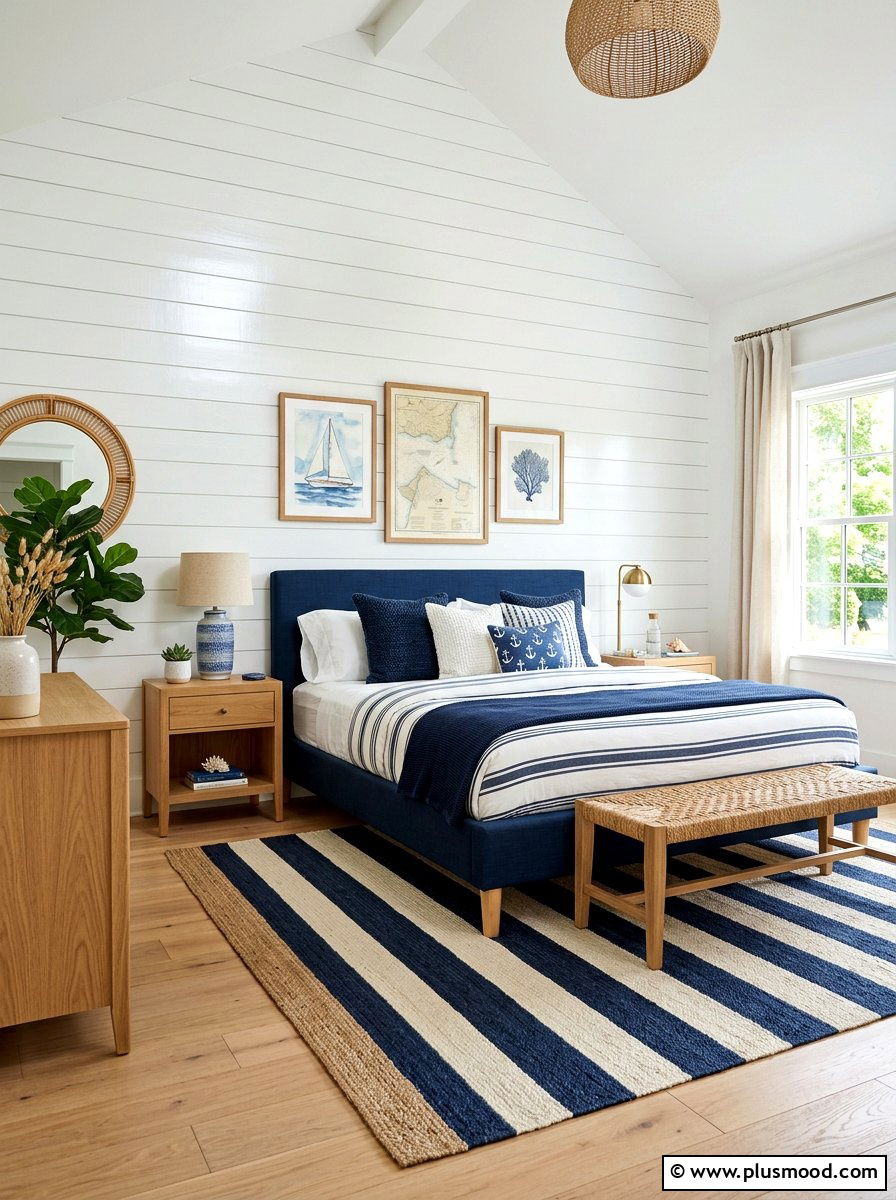 Shiplap wall coastal bedroom - 25 coastal summer bedroom ideas