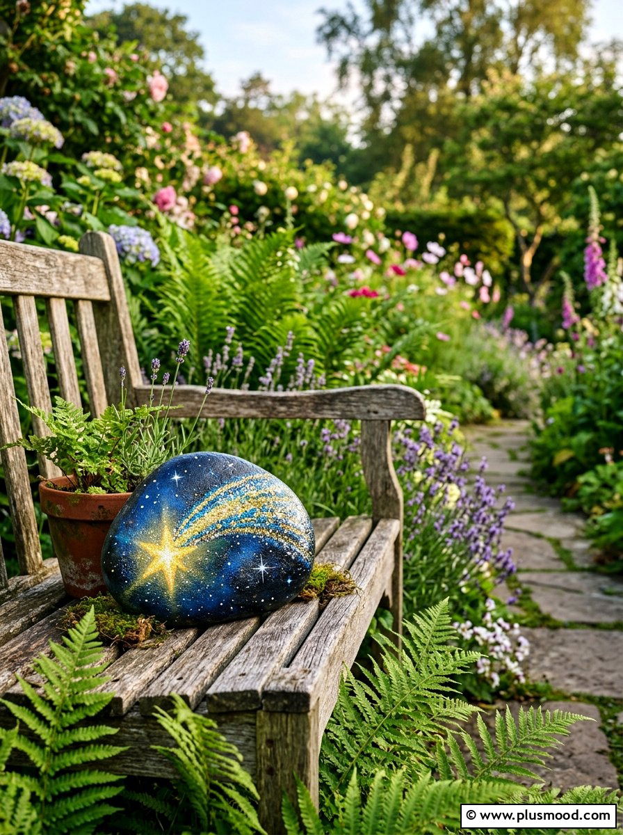 Shooting Star Stone Art - 25 painted rock ideas with stars