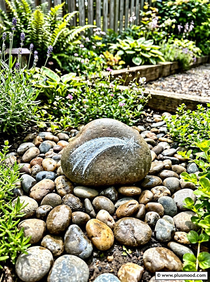 Shooting star rock art - 25 painted rock ideas with galaxy design