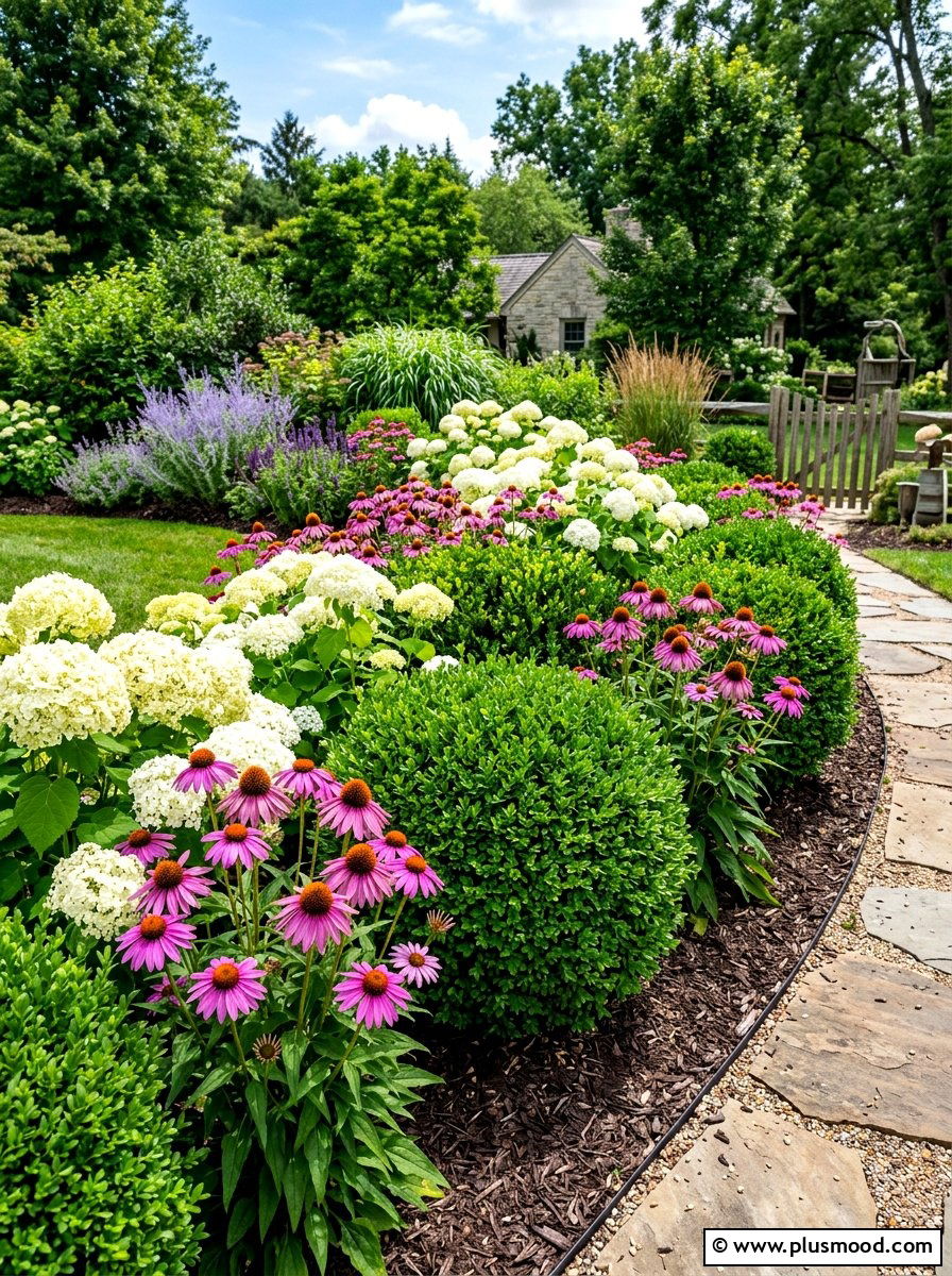 Shrub and flower mix - 25 summer flower bed ideas