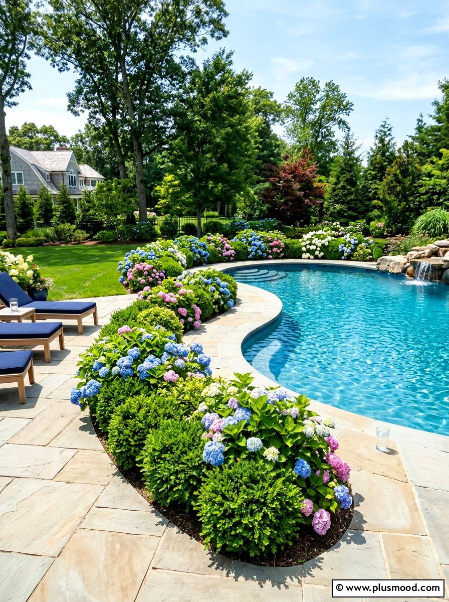 Shrubbery for pool border - 25 pool landscaping ideas for inground pools